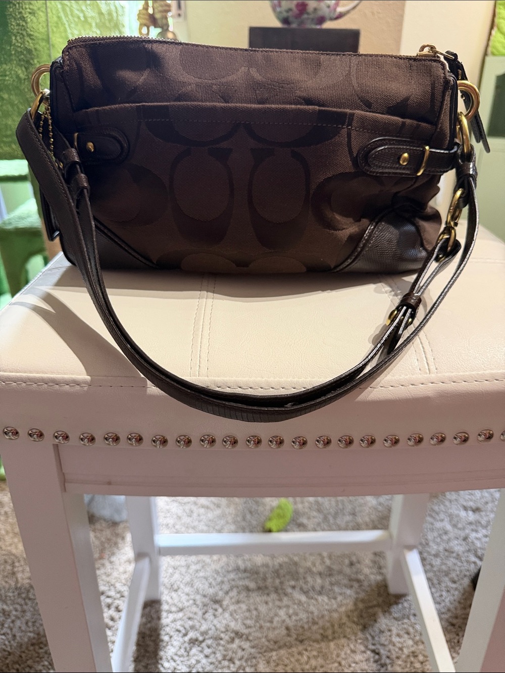 Coach vintage Brown Signature Jacquard Shoulder Bag